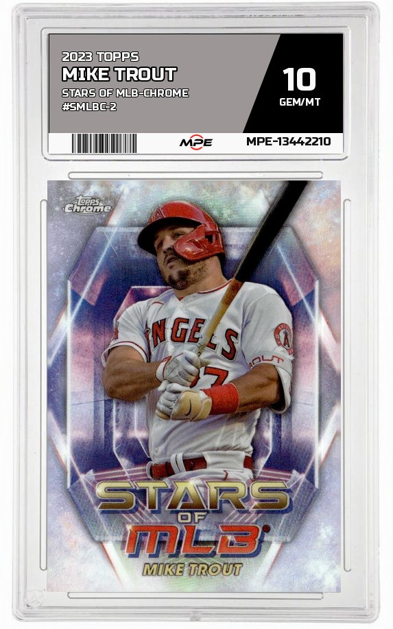 2023 TOPPS STARS OF MLB-CHROME #SMLBC-2 MIKE TROUT MPE 10 GEM/MT — graded card auctioned from the MPE vault