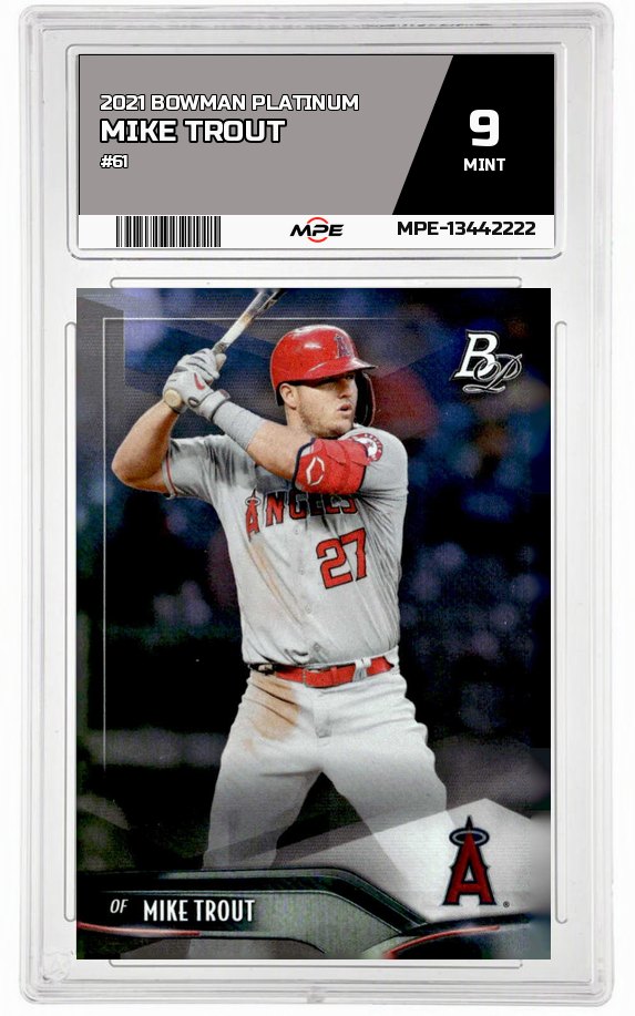 2021 BOWMAN PLATINUM #61 MIKE TROUT MPE 9 MINT — graded card auctioned from the MPE vault