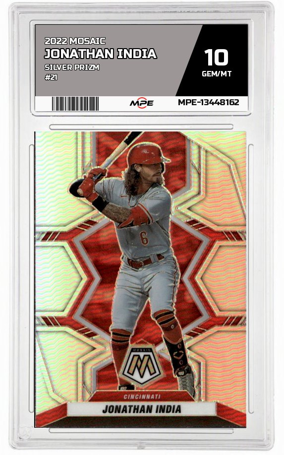 2022 MOSAIC SILVER PRIZM #21 JONATHAN INDIA MPE 10 GEM/MT — graded card auctioned from the MPE vault