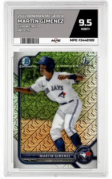 2022 BOWMAN MEGA BOX CHROME-MOJO #BCP-97 MARTIN GIMENEZ MPE 9.5 MINT+ — graded card up for auction