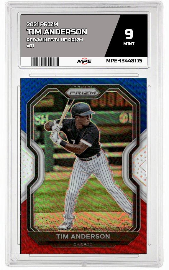 2021 PRIZM RED/WHITE/BLUE PRIZM #71 TIM ANDERSON MPE 9 MINT — graded card auctioned from the MPE vault