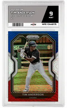 2021 PRIZM RED/WHITE/BLUE PRIZM #71 TIM ANDERSON MPE 9 MINT — graded card up for auction
