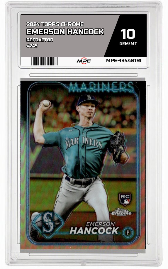 2024 TOPPS CHROME REFRACTOR #245 EMERSON HANCOCK MPE 10 GEM/MT — graded card auctioned from the MPE vault