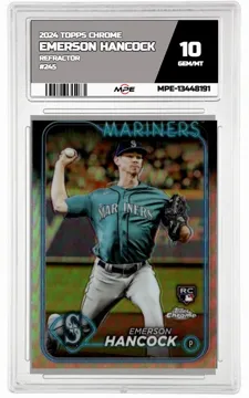 2024 TOPPS CHROME REFRACTOR #245 EMERSON HANCOCK MPE 10 GEM/MT — graded card up for auction