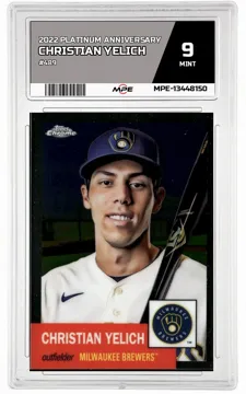2022 PLATINUM ANNIVERSARY #489 CHRISTIAN YELICH MPE 9 MINT — graded card up for auction