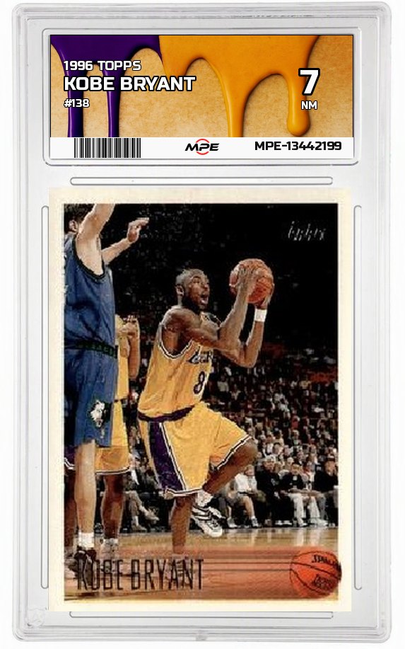 1996 TOPPS #138 KOBE BRYANT MPE 7 NM — graded card auctioned from the MPE vault