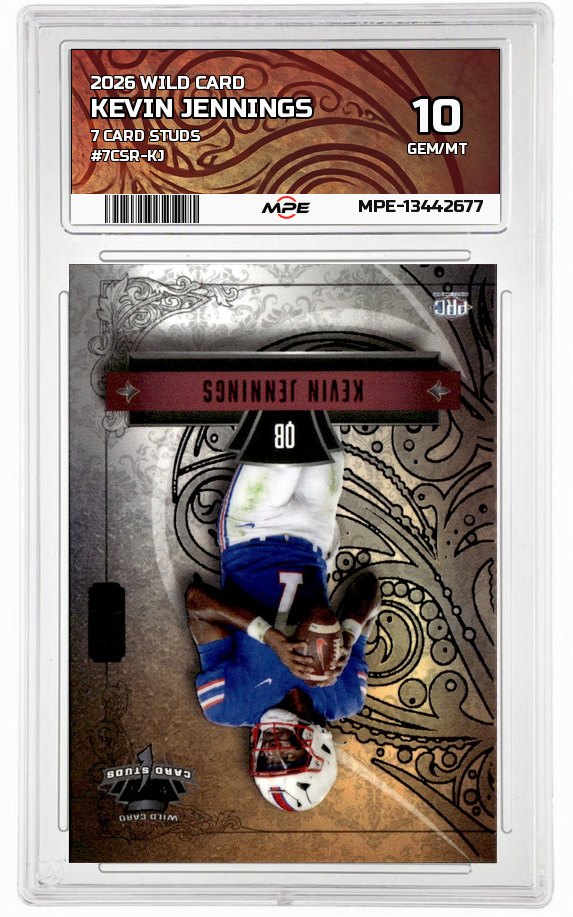 2026 WILD CARD 7 CARD STUDS #7CSR-KJ KEVIN JENNINGS MPE 10 GEM/MT — graded card auctioned from the MPE vault