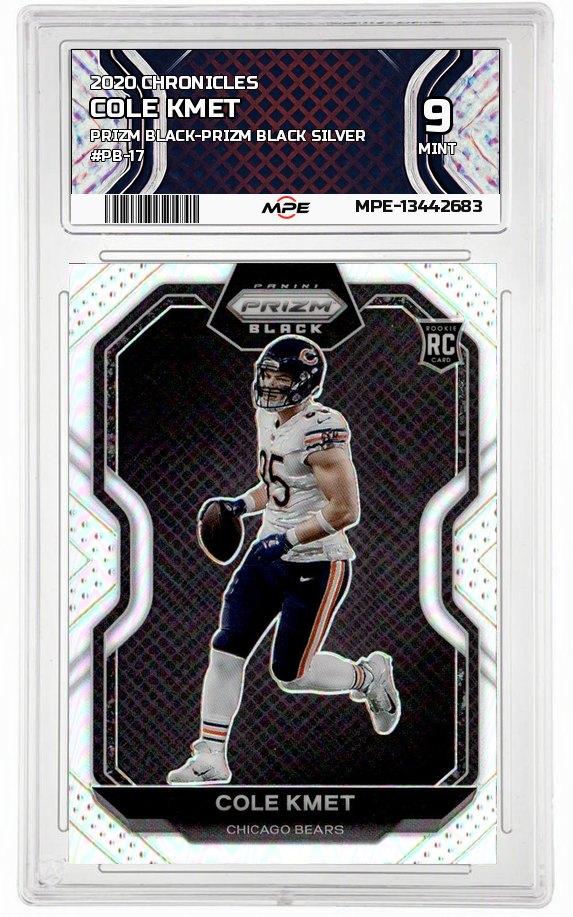 2020 CHRONICLES PRIZM BLACK-Prizm Black Silver #PB-17 COLE KMET MPE 9 MINT — graded card auctioned from the MPE vault