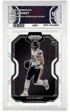 2020 CHRONICLES PRIZM BLACK-Prizm Black Silver #PB-17 COLE KMET MPE 9 MINT — graded card up for auction