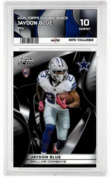 2025 TOPPS CHROME BLACK #114 JAYDON BLUE MPE 10 GEM/MT — graded card up for auction