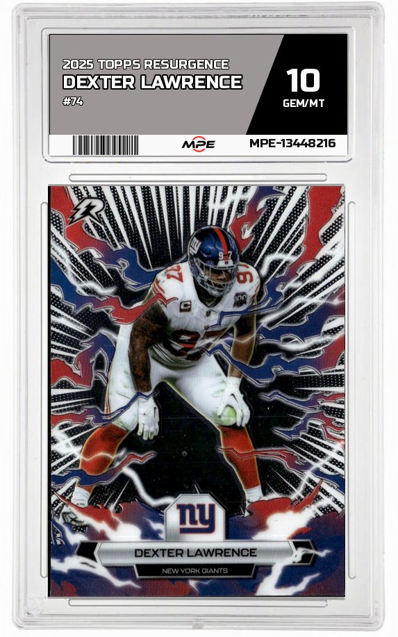 2025 TOPPS RESURGENCE #74 DEXTER LAWRENCE MPE 10 GEM/MT — graded card auctioned from the MPE vault