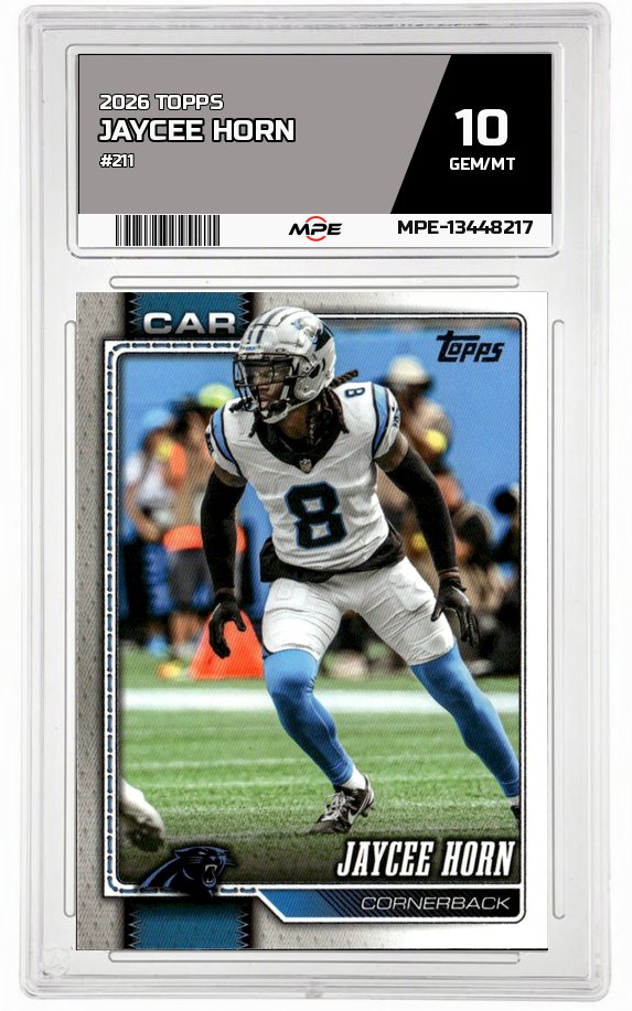 2026 TOPPS #211 JAYCEE HORN MPE 10 GEM/MT — graded card auctioned from the MPE vault