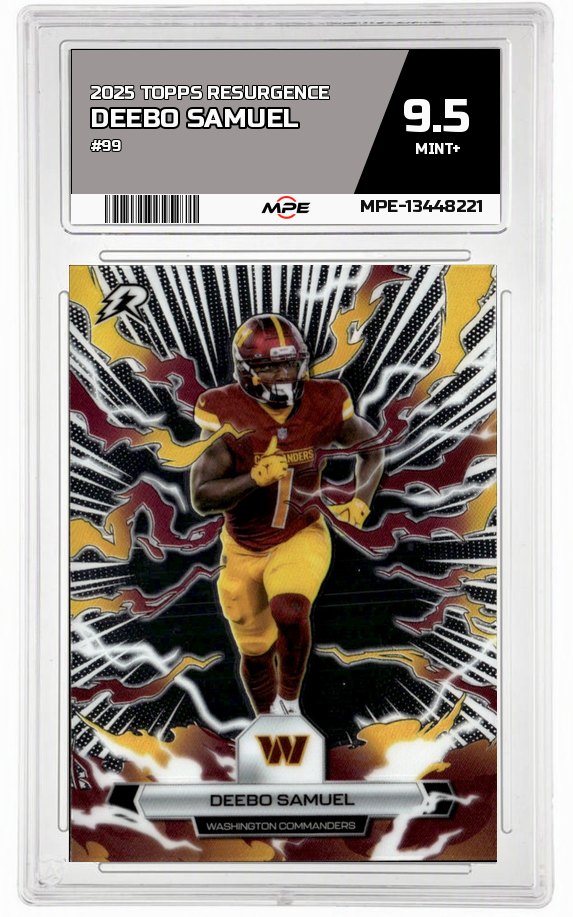 2025 TOPPS RESURGENCE #99 DEEBO SAMUEL MPE 9.5 MINT+ — graded card auctioned from the MPE vault