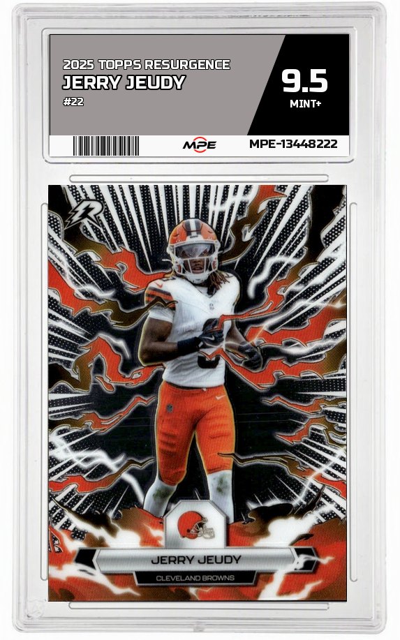 2025 TOPPS RESURGENCE #22 JERRY JEUDY MPE 9.5 MINT+ — graded card auctioned from the MPE vault