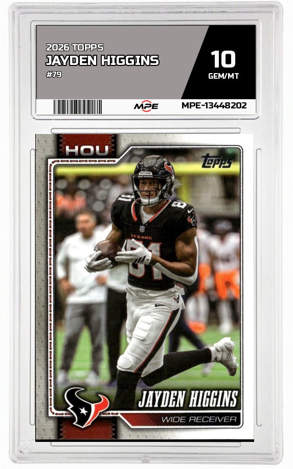 2026 TOPPS #79 JAYDEN HIGGINS MPE 10 GEM/MT — graded card auctioned from the MPE vault