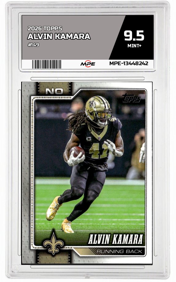 2026 TOPPS #149 ALVIN KAMARA MPE 9.5 MINT+ — graded card auctioned from the MPE vault