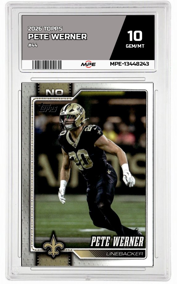 2026 TOPPS #44 PETE WERNER MPE 10 GEM/MT — graded card auctioned from the MPE vault