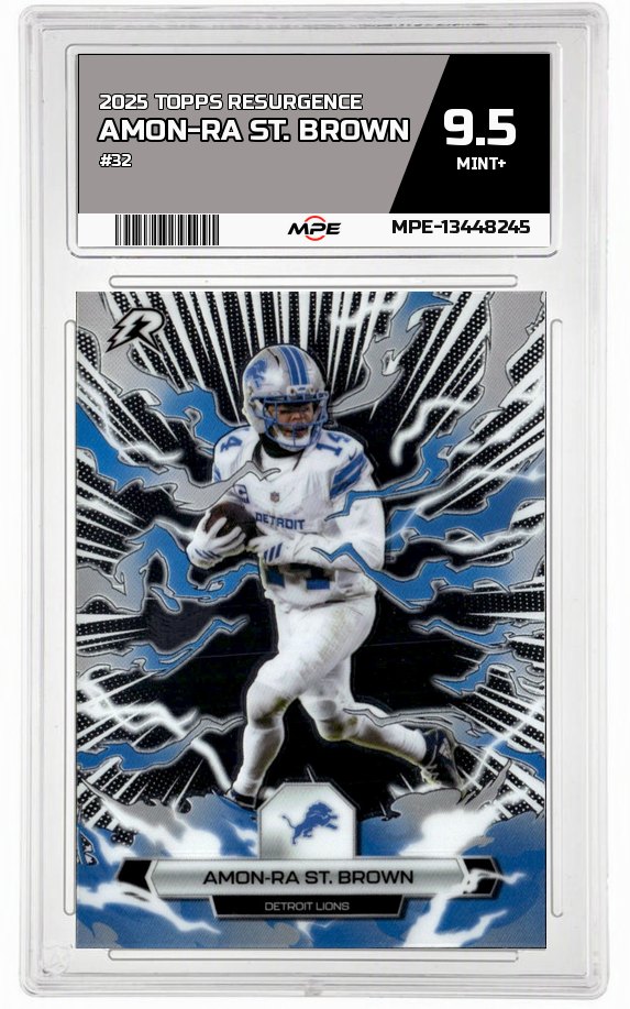 2025 TOPPS RESURGENCE #32 AMON-RA ST. BROWN MPE 9.5 MINT+ — graded card auctioned from the MPE vault