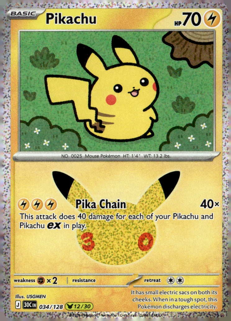 2026 Pokemon 30C En Pikachu graded slab