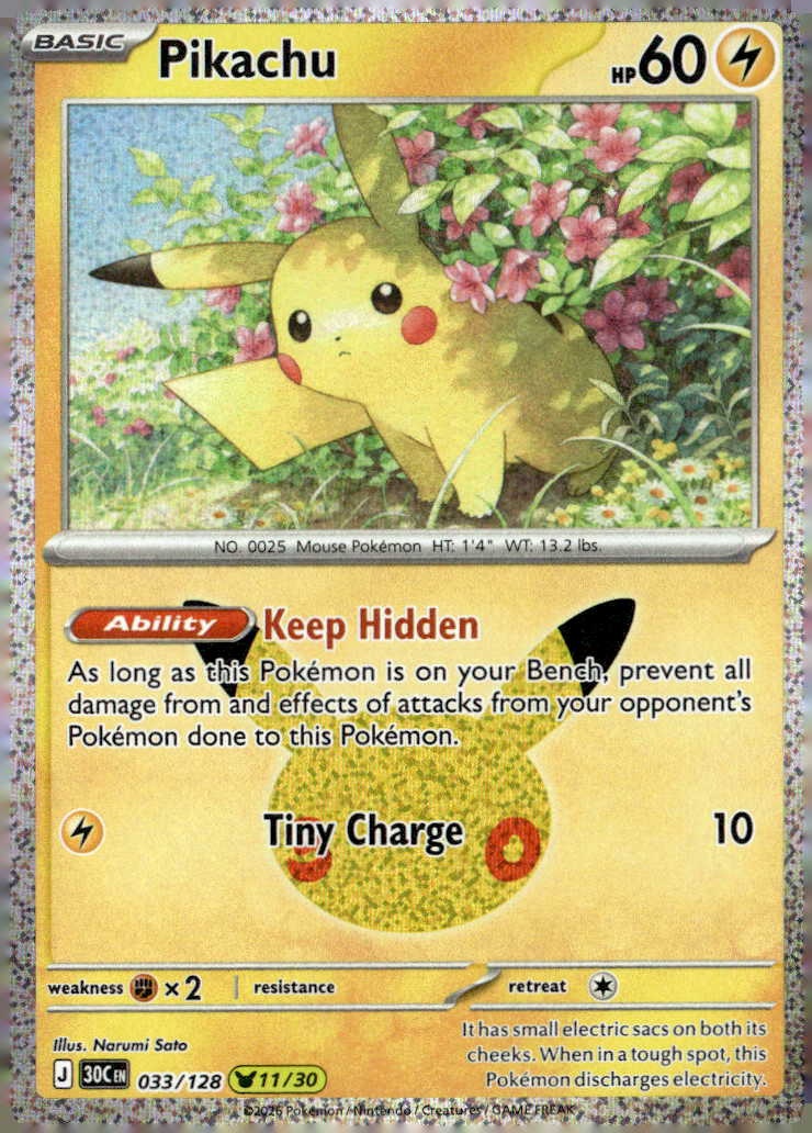2026 Pokemon 30C En Pikachu graded slab