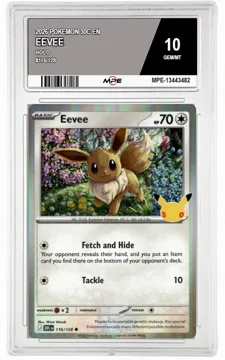 2026 POKEMON 30C EN HOLO #116/128 EEVEE MPE 10 GEM/MT — graded card up for auction