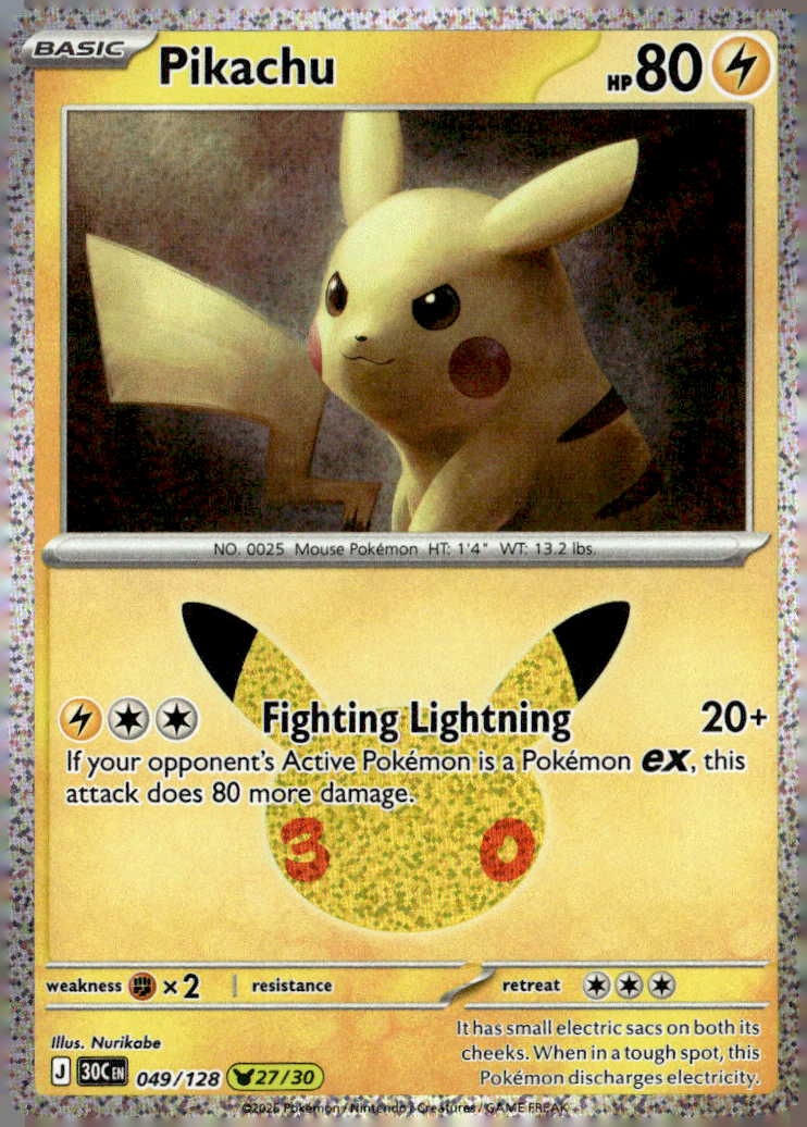 2026 Pokemon 30C En Pikachu graded slab