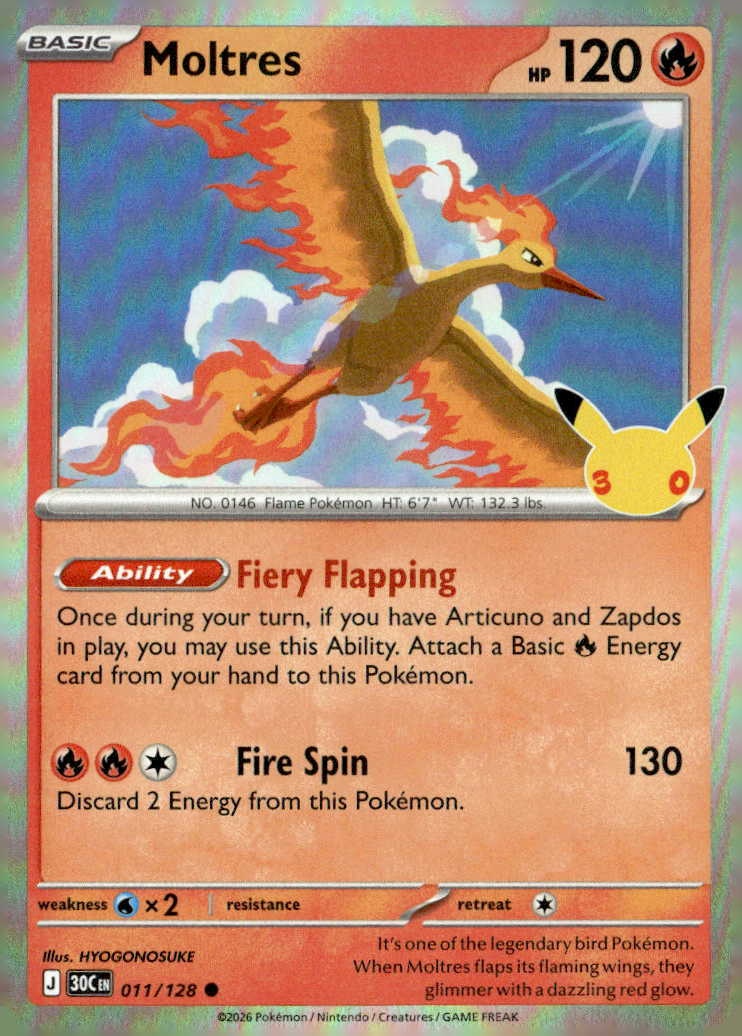 2026 Pokemon 30C En Moltres graded slab