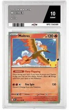 2026 POKEMON 30C EN HOLO #011/128 MOLTRES MPE 10 GEM/MT — graded card up for auction