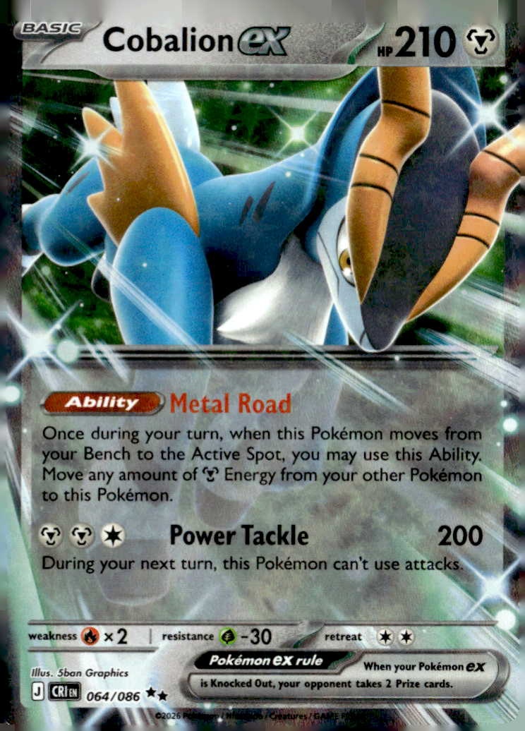 2026 Pokemon Cri En Cobalion Ex graded slab