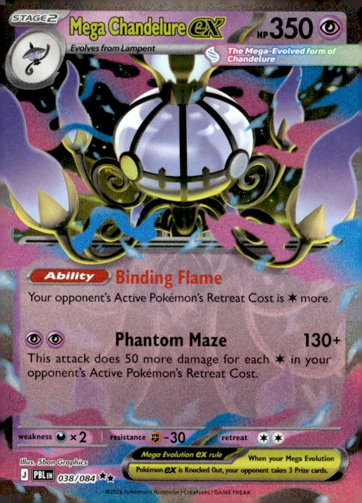 2026 Pokemon Pbl Mega Chandelure Ex graded slab