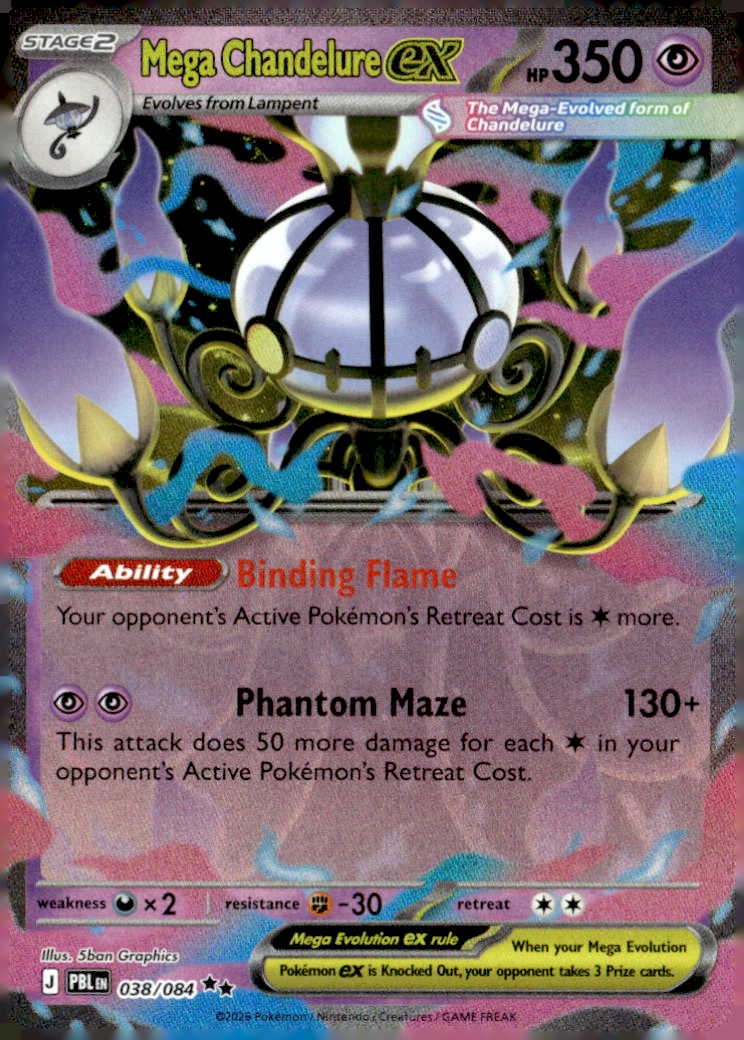 2026 Pokemon Pbl Mega Chandelure Ex graded slab