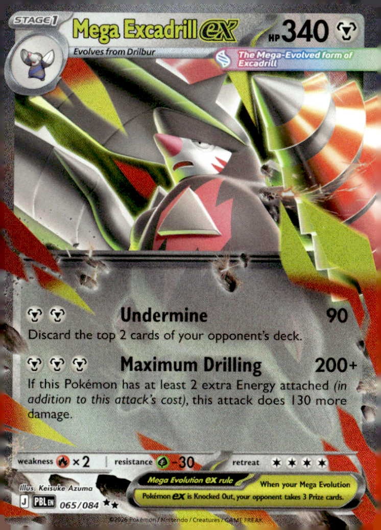 2026 Pokemon Pbl Mega Excadrill Ex graded slab