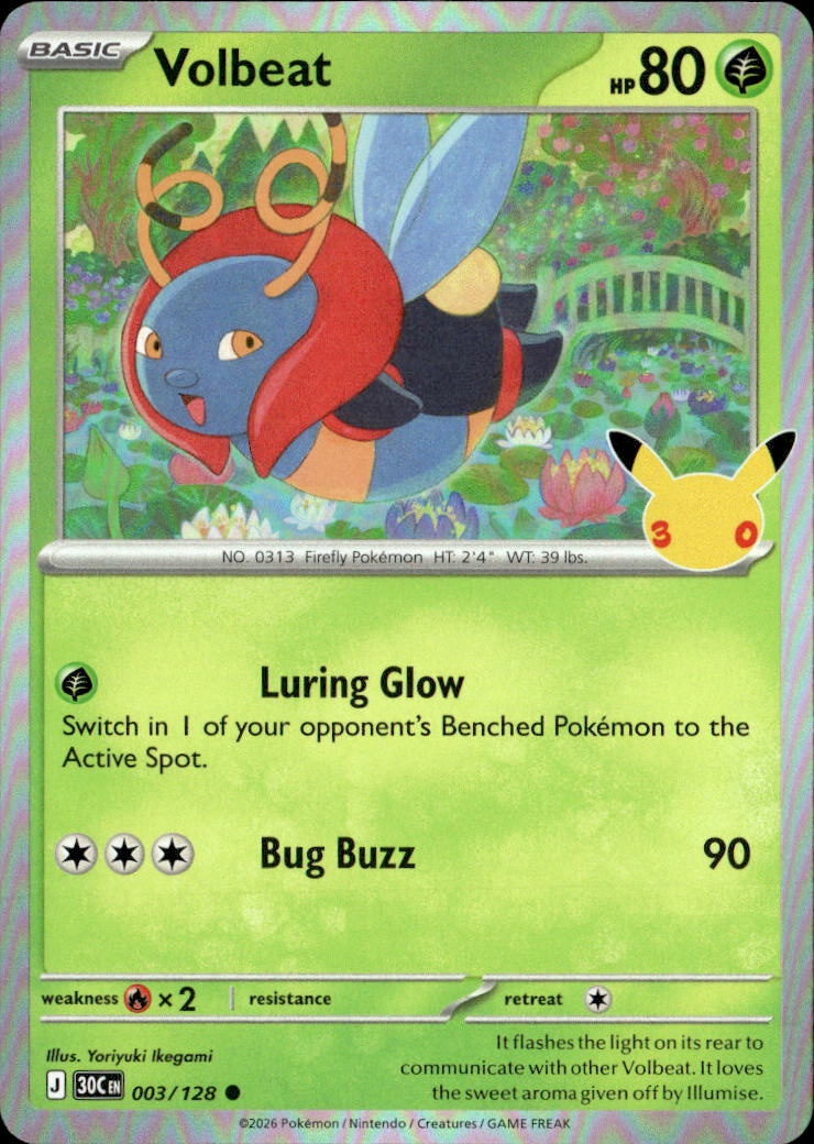 2026 Pokemon 30C En Volbeat graded slab