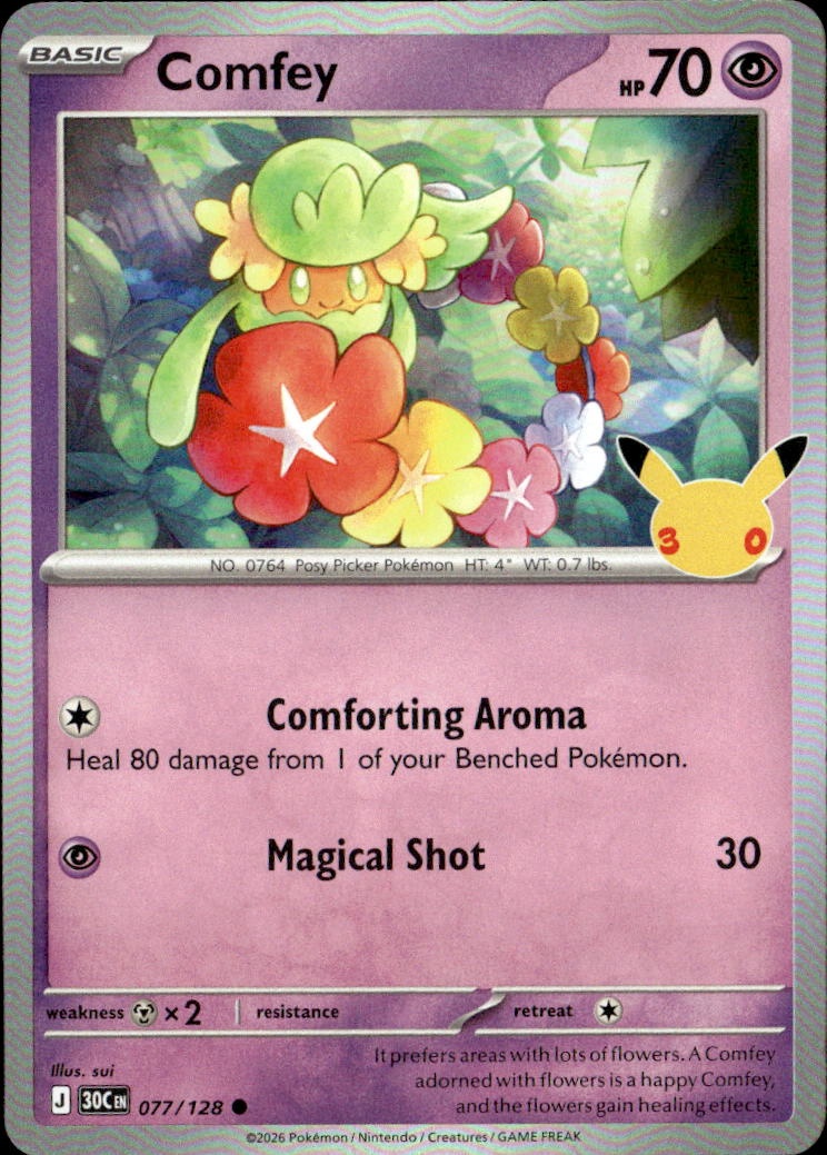 2026 Pokemon 30C En Comfey graded slab