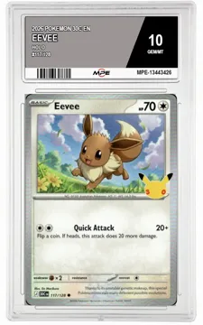 2026 POKEMON 30C EN HOLO #117/128 EEVEE MPE 10 GEM/MT — graded card up for auction