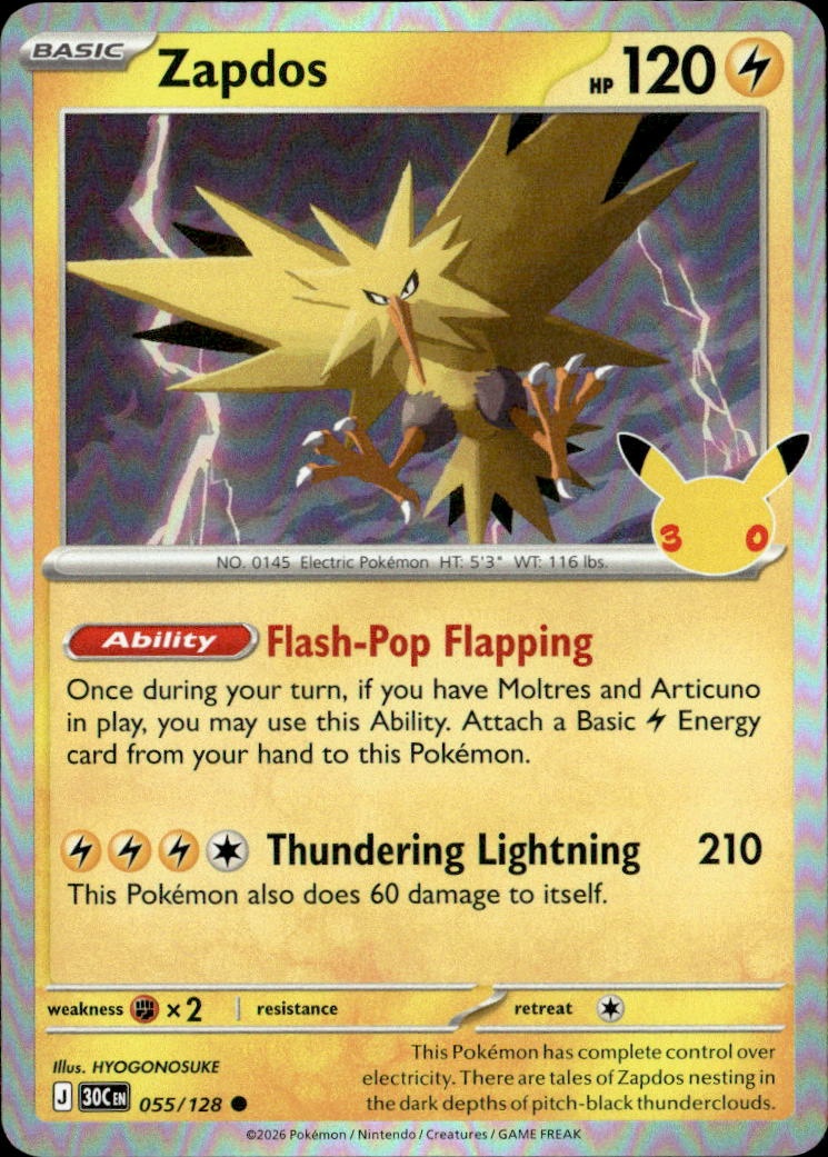 2026 Pokemon 30C En Zapdos graded slab