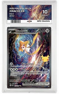 2026 POKEMON 30C EN HOLO #XY67 JIRACHI EX MPE 10 GEM/MT — graded card up for auction
