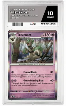 2026 POKEMON CRI EN CHAOS RISING-REV HOLO #039/086 TREVENANT MPE 10 GEM/MT — graded card up for auction