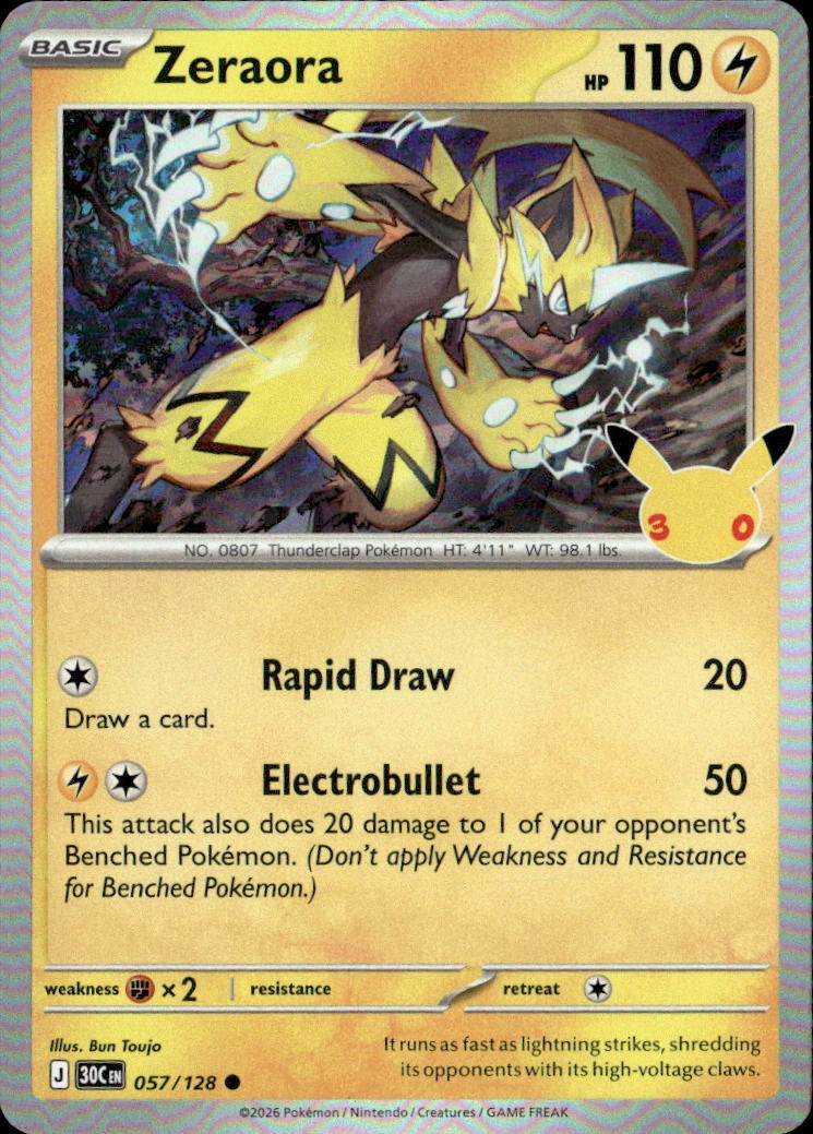 2026 Pokemon 30C En Zeraora graded slab
