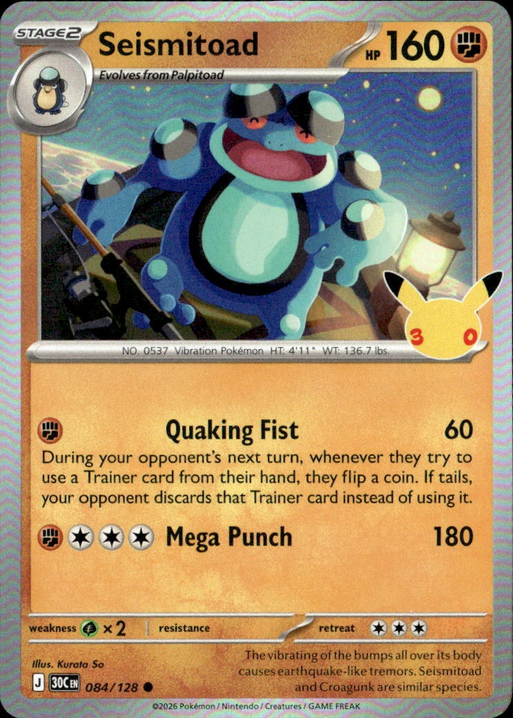 2026 Pokemon 30C En Seismitoad graded slab