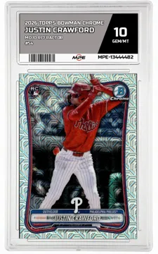 2026 TOPPS BOWMAN CHROME MOJO REFRACTOR #54 JUSTIN CRAWFORD MPE 10 GEM/MT — graded card up for auction