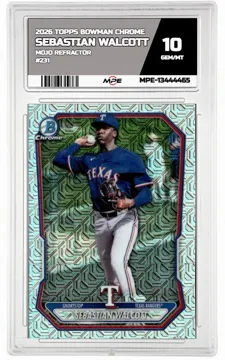2026 TOPPS BOWMAN CHROME MOJO REFRACTOR #231 SEBASTIAN WALCOTT MPE 10 GEM/MT — graded card up for auction