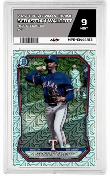 2026 TOPPS BOWMAN CHROME MOJO REFRACTOR #231 SEBASTIAN WALCOTT MPE 9 MINT — graded card up for auction