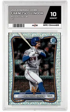 2026 BOWMAN CHROME MOJO REFRACTOR #17 FRANCISCO LINDOR MPE 10 GEM/MT — graded card up for auction