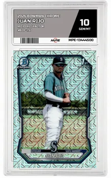 2026 BOWMAN CHROME MOJO REFRACTOR #BCP-197 JUAN RIJO MPE 10 GEM/MT — graded card up for auction