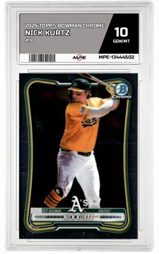 2026 TOPPS BOWMAN CHROME #18 NICK KURTZ MPE 10 GEM/MT — graded card up for auction
