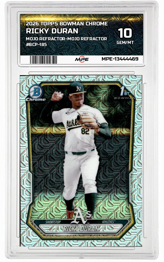 2026 TOPPS BOWMAN CHROME MOJO REFRACTOR-MOJO REFRACTOR #BCP-185 RICKY DURAN MPE 10 GEM/MT — graded card auctioned from the MPE vault