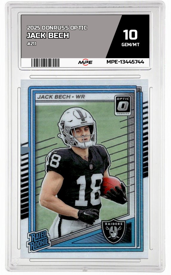 2025 DONRUSS OPTIC #211 JACK BECH MPE 10 GEM/MT — graded card auctioned from the MPE vault