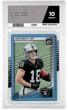 2025 DONRUSS OPTIC #211 JACK BECH MPE 10 GEM/MT — graded card up for auction