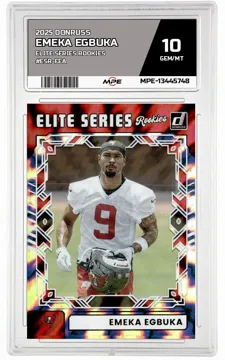 2025 DONRUSS ELITE SERIES ROOKIES #ESR-EEA EMEKA EGBUKA MPE 10 GEM/MT — graded card up for auction